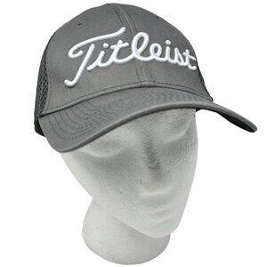 Titleist Footjoy Pro V1 Tour Stretch Flex Fitted Hat Medium / Large Gray Cap